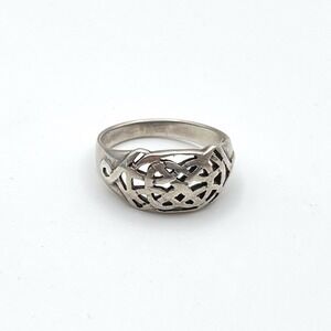 Sterling Silver 925 Celtic Knot Openwork Band Ring Size 11.5